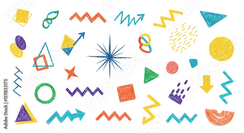 A vector set design with a colorful collection of alphabet letters and numbers icons