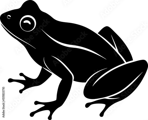 frog on a white background, frog silhouette 