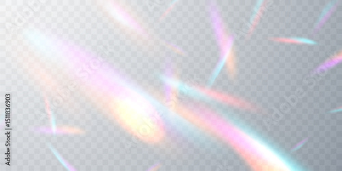 Light effect and zigzag ribbon falling from above on a beam of light, tinsel vector