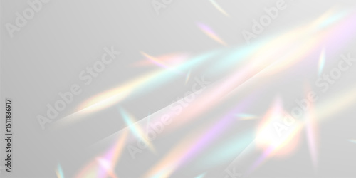 Light effect and zigzag ribbon falling from above on a beam of light, tinsel vector