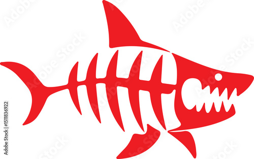 red shark isolated on white background