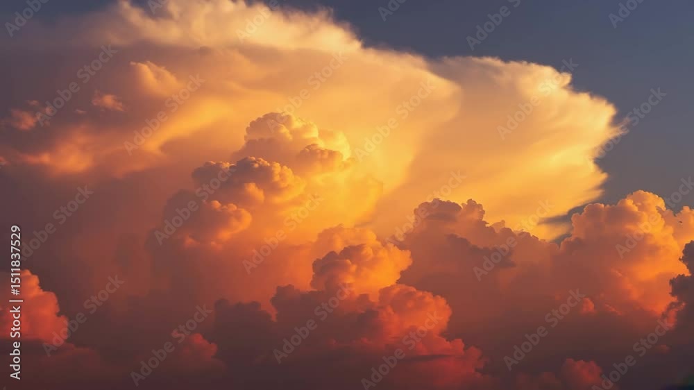 Fiery clouds during sunset with vibrant colors filling the sky Fiery clouds during sunset with vibrant colors filling the sky