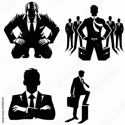 Businessman facing challenge. Business Finance Corporate Office Success Entrepreneur Clipart Line Art Vector Illustration. encountering obstacle economic hurdle tough period enterprise.
