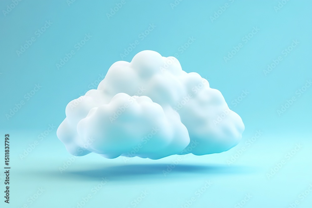 Soft white cloud suspended in a pastel blue sky during a calm day Soft white cloud suspended in a pastel blue sky during a calm day
