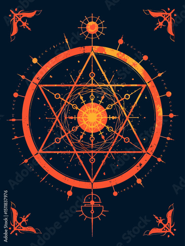  The Sri Yantra or Sri Chakra, form of mystical diagram, Shri Vidya school of Hindu tantra symbol 