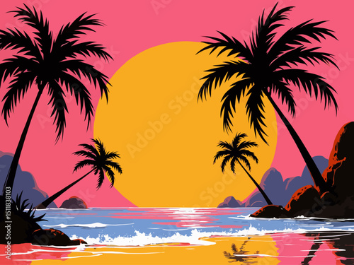 summer Party holiday background 90's