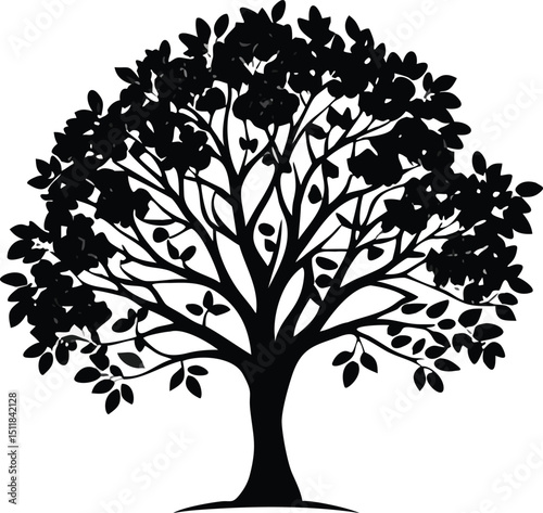 Eucalyptus trees icon set on white background. Stylized olive tree with lush green leaves. Decorative Stylized Tree Vector Set – Colorful Seasonal Trees with Leaves and Fruit for Nature vector design.