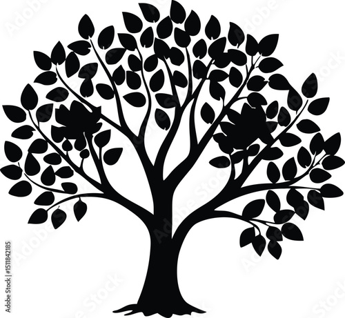 Eucalyptus trees icon set on white background. Stylized olive tree with lush green leaves. Decorative Stylized Tree Vector Set – Colorful Seasonal Trees with Leaves and Fruit for Nature vector design.