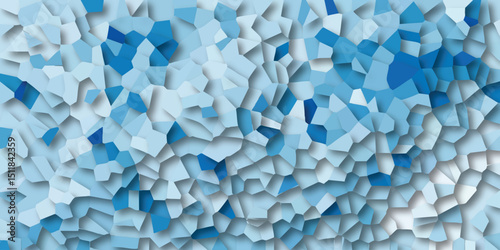 Abstract blue geometric mosaic background with varying shades and soft shadow effect for digital design and creative projects
