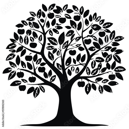 Eucalyptus trees icon set on white background. Stylized olive tree with lush green leaves. Decorative Stylized Tree Vector Set – Colorful Seasonal Trees with Leaves and Fruit for Nature vector design.