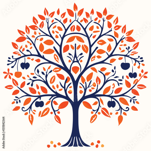 Eucalyptus trees icon set on white background. Stylized olive tree with lush green leaves. Decorative Stylized Tree Vector Set – Colorful Seasonal Trees with Leaves and Fruit for Nature vector design.