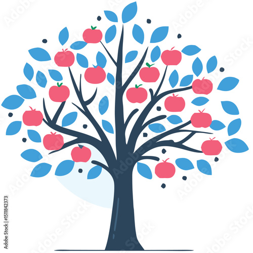 Eucalyptus trees icon set on white background. Stylized olive tree with lush green leaves. Decorative Stylized Tree Vector Set – Colorful Seasonal Trees with Leaves and Fruit for Nature vector design.