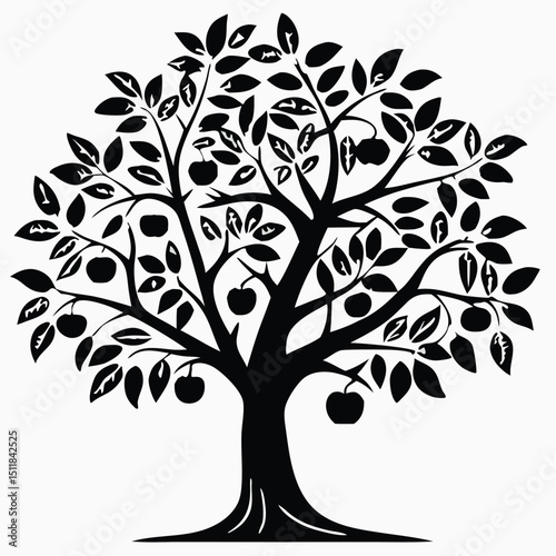 Eucalyptus trees icon set on white background. Stylized olive tree with lush green leaves. Decorative Stylized Tree Vector Set – Colorful Seasonal Trees with Leaves and Fruit for Nature vector design.