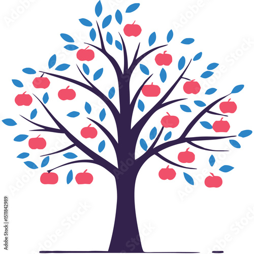 Eucalyptus trees icon set on white background. Stylized olive tree with lush green leaves. Decorative Stylized Tree Vector Set – Colorful Seasonal Trees with Leaves and Fruit for Nature vector design.