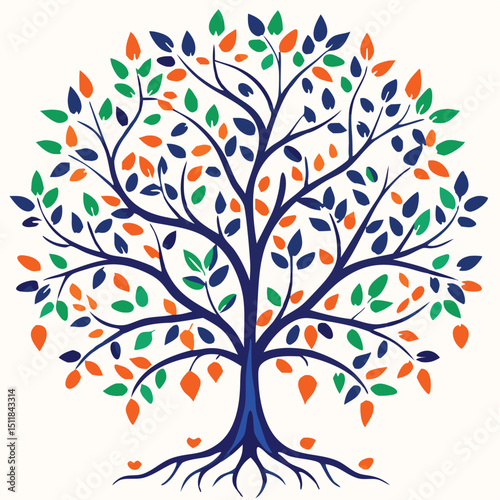 Eucalyptus trees icon set on white background. Stylized olive tree with lush green leaves. Decorative Stylized Tree Vector Set – Colorful Seasonal Trees with Leaves and Fruit for Nature vector design.