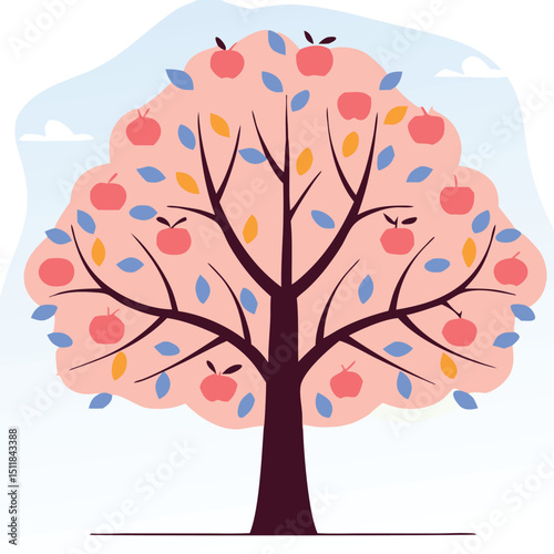 Eucalyptus trees icon set on white background. Stylized olive tree with lush green leaves. Decorative Stylized Tree Vector Set – Colorful Seasonal Trees with Leaves and Fruit for Nature vector design.