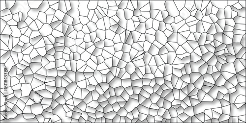 Abstract cell structure pattern with a black outline and white background offering a visually striking and versatile graphic element for designs.