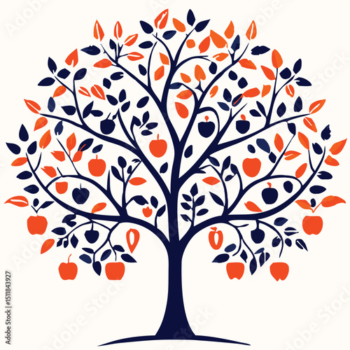 Eucalyptus trees icon set on white background. Stylized olive tree with lush green leaves. Decorative Stylized Tree Vector Set – Colorful Seasonal Trees with Leaves and Fruit for Nature vector design.