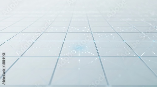 Ultra-minimal white canvas with faint isometric grid lines and a single soft-blue data node in the center, matte finish, empty margins, 16:9