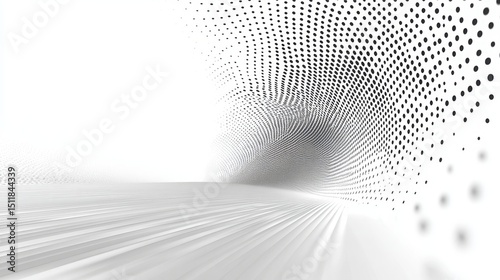 Gradient from #F5F9FF to #FFFFFF, tiny geometric dots forming a vanishing-point tunnel, barely visible