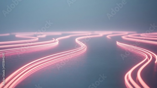 pale-gray backdrop, thin neon outline of a circuit trace curving subtly from left to right, plenty of negative space, Technology (SaaS, Hardware, AI) background, 16:9