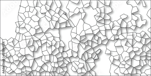 Abstract cellular texture featuring interconnected irregular shapes with shadow overlay for modern design and artistic backgrounds