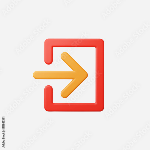 3d Realistic Login icon vector Illustration