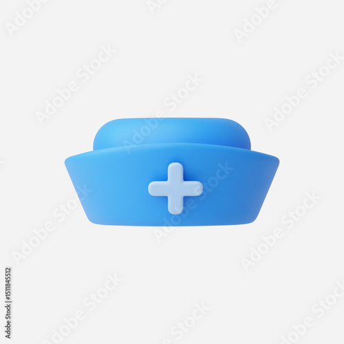 3d Realistic Nurse Cap icon vector Illustration