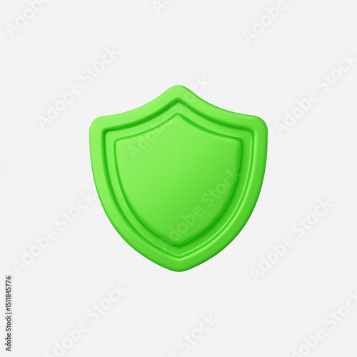 3d Realistic Shield Icon Vector Illustration