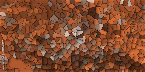 Abstract geometric mosaic pattern with a warm color palette and dimensional shading for artistic designs