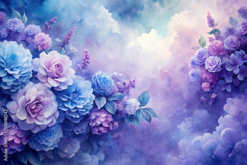 Wallpaper Mural Watercolor with velvet-like softness and dreamy petal bleed Torontodigital.ca