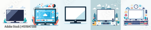 Vector of a blank tv screen.