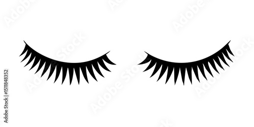 eyelashes Vector set.Pair of black false eyelashes design.Simple, clean graphic of a pair of black false eyelashes.