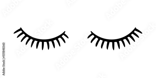 eyelashes Vector set.Pair of black false eyelashes design.Simple, clean graphic of a pair of black false eyelashes.