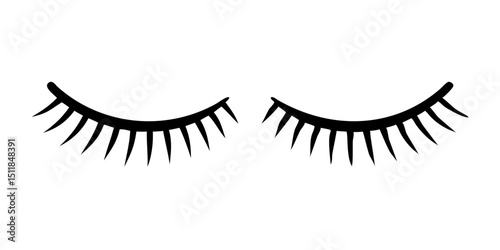 eyelashes Vector set.Pair of black false eyelashes design.Simple, clean graphic of a pair of black false eyelashes.