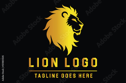 Sharp Lion Head Logo Design in Black Silhouette Style