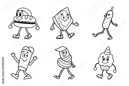 Cartoon vector illustration of a fun group of people including kids men and women in a business and sports theme