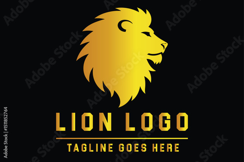 Tribal Style Lion Head Silhouette Logo for Wild Themes