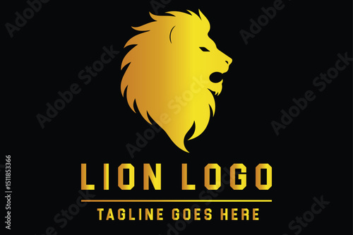 Luxury Lion Head Silhouette Design Isolated On White Background