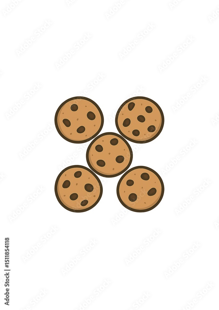 Obraz premium Chocolate Chip Cookies Vector Pack