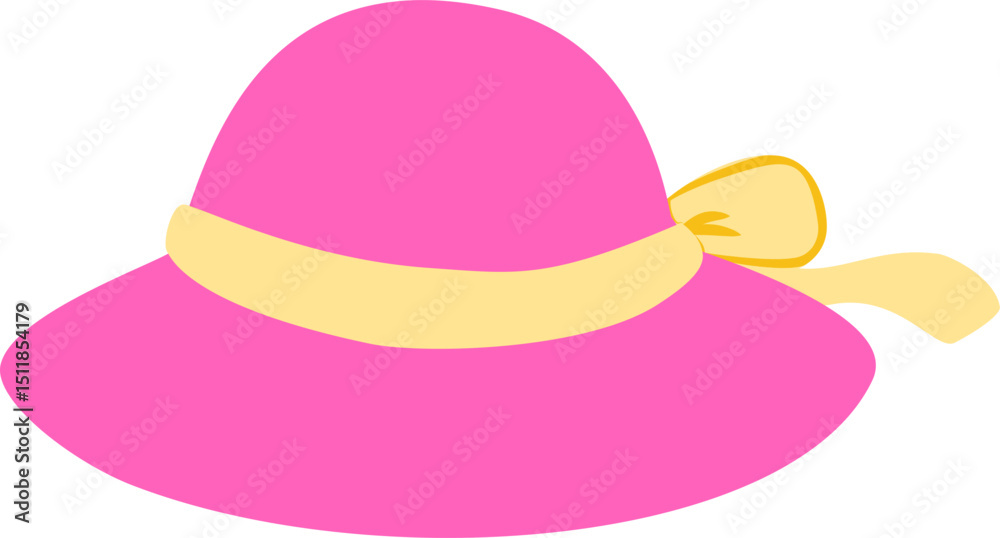 Fototapeta premium vector summer pink beach hat