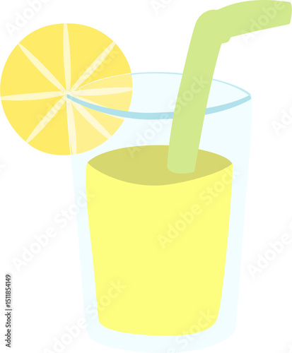 glass of lemonade with lemon