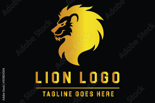 Majestic Lion Head Silhouette Design on White Background