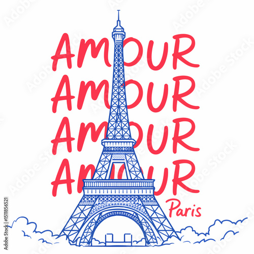 Eiffel Tower Paris Sketch Art