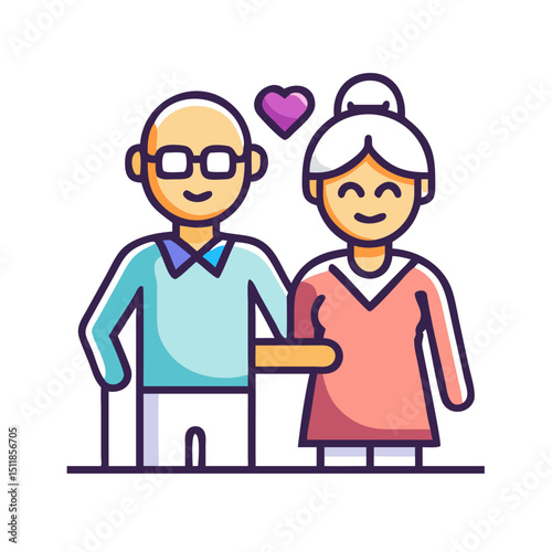 Two people likely representing elderly care 
