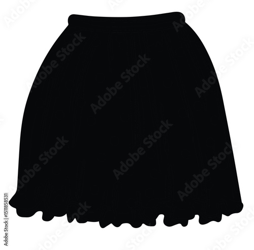 Cute cartoon hand drawn vector skirt silhouette.