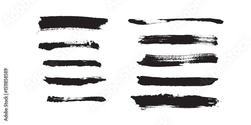 Marker hand-drawn line border set and scribble design elements. Lines hand drawn paint brush stroke. Vector set isolated on white. Hand drawn scribble. Black ink brush