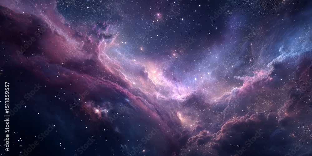 Fototapeta premium Vibrant Nebula in Deep Space