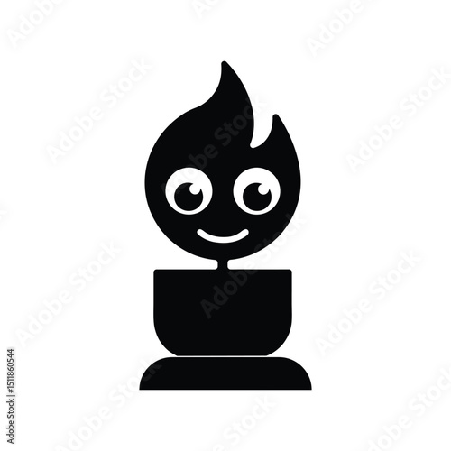 a clean minimalist vector a candle mascot.eps