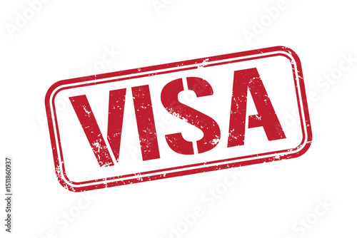 visa grunge red stamp
